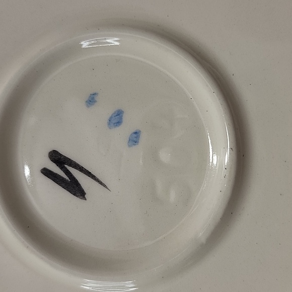 Vintage Laurie Gates Los Angeles Pottery Blue spatterware Rooster Plate - Picture 3 of 5